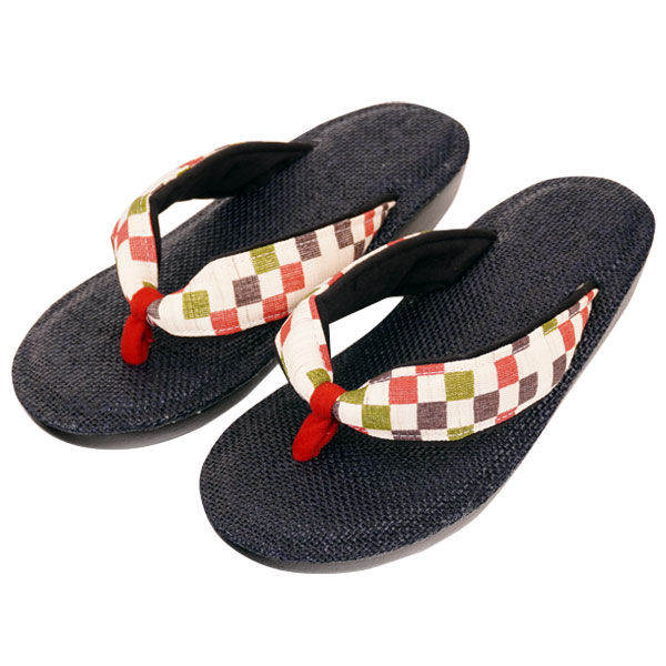 雪駄 パナマメッシュネイビー 石畳 【レディース】|R257