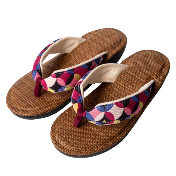 雪駄 ブラウンパナマメッシュ 紫系 七宝 【レディース】|R471