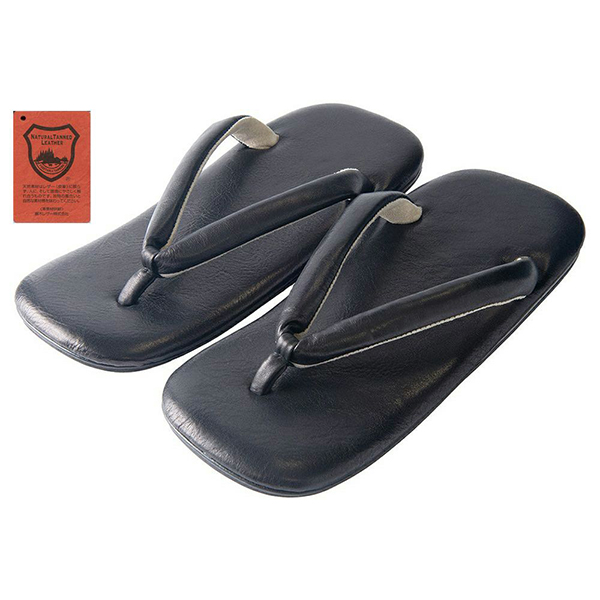 雪駄 栃木レザー 【メンズ】|R5400|黒