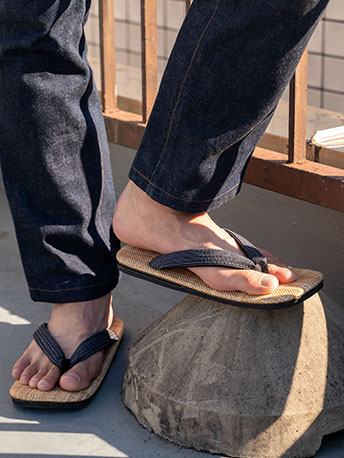 雪駄 阿波しじら織 【メンズ】|H1312