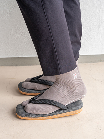 雪駄 ラタンメッシュ 市松 【メンズ】|H525|グレー