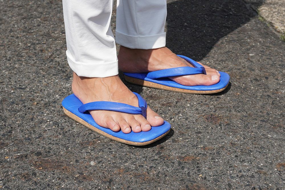 YAMATOKOBO × NOOKA【KOBE LEATHER】｜YKN-02｜ブルー | 雪駄の大和工房